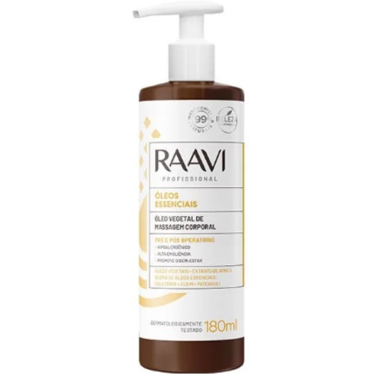oleo vegetal para massagem corporal raavi 180ml