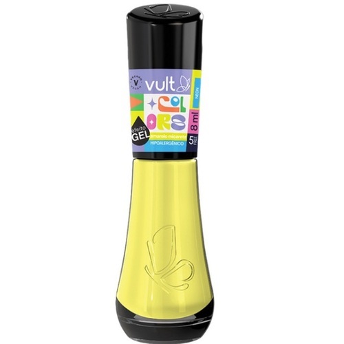 Esmalte Neon Vult Colors amarelo micareta