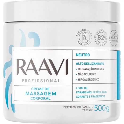 creme para massagem corporal neutro raavi 500g